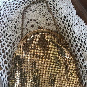 Vintage Gold Mesh Clutch Purse,Wedding,Glamour,Evening bag
