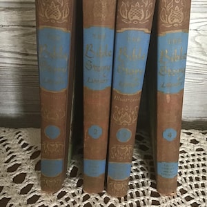 L'histoire de la bibliothèque biblique, Bible ancienne pour les jeunes Histoires de la Sainte Bible, Histoires bibliques illustrées, Livre religieux pour enfants, 1956