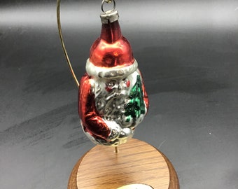 ヴィンテージ：西ドイツ製マーキュリーガラス製サンタオーナメント