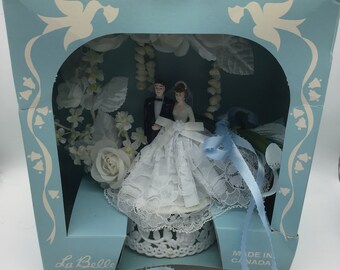 Vintage Bride and Groom Cake Topper,Wedding Cake Topper, Wedding