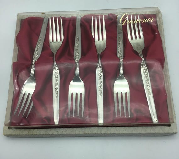 ヴィンテージ グロブナー ケーキフォーク、デザートフォーク6本セット