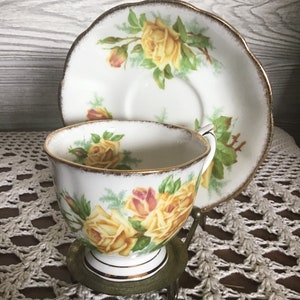 Vintage Royal Albert Tea Cup And Saucer, Tea Rose, Yellow roses