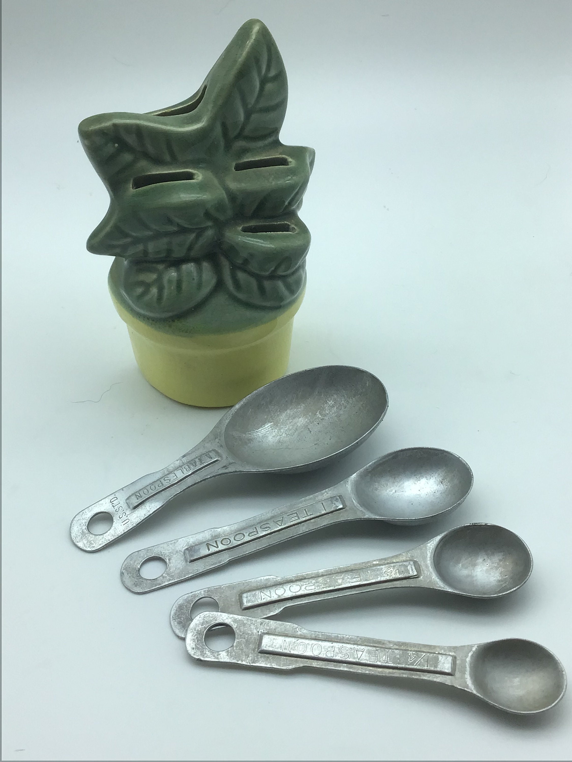 Vintage Measuring Spoon Holder,ceramic Flower Pot With Spoons, Etsy