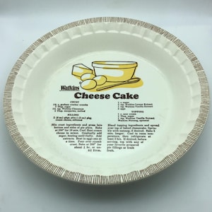 Vintage Watkins Pie Plate, 1981 Watkins Cheese Cake, Ceramiczne naczynia do pieczenia, Deep Dish Pie Plate, przybory kuchenne, wystrój domku, wystrój domu wiejskiego