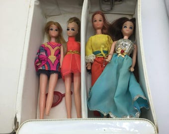 Vintage 1970's Topper Dawn Dolls Case, Dolls, Blonde and