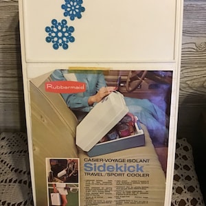 Retro Rubbermaid Sidekick Cooler, travel cooler,12 pack styrofoam cooler