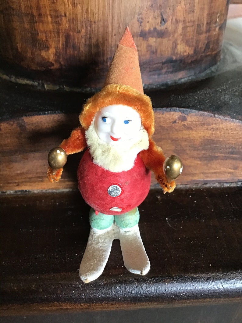 4 Vintage Christmas Musical Elves 1950 plastic face Pinecone Etsy