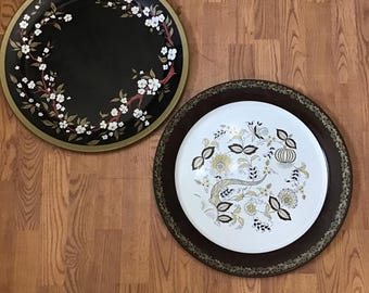 Large Vintage Metal Trays,Marcelline Stoyke designs, indoor/outdoor trays, decorative wall hanging