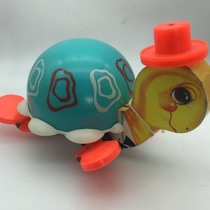 Vintage Fisher Price, Tip Toe Turtle, 1962,#773, Pull toy,Childhood Nostalgia,retro Toddler Toy,Childrens Toys, Pretend Play,