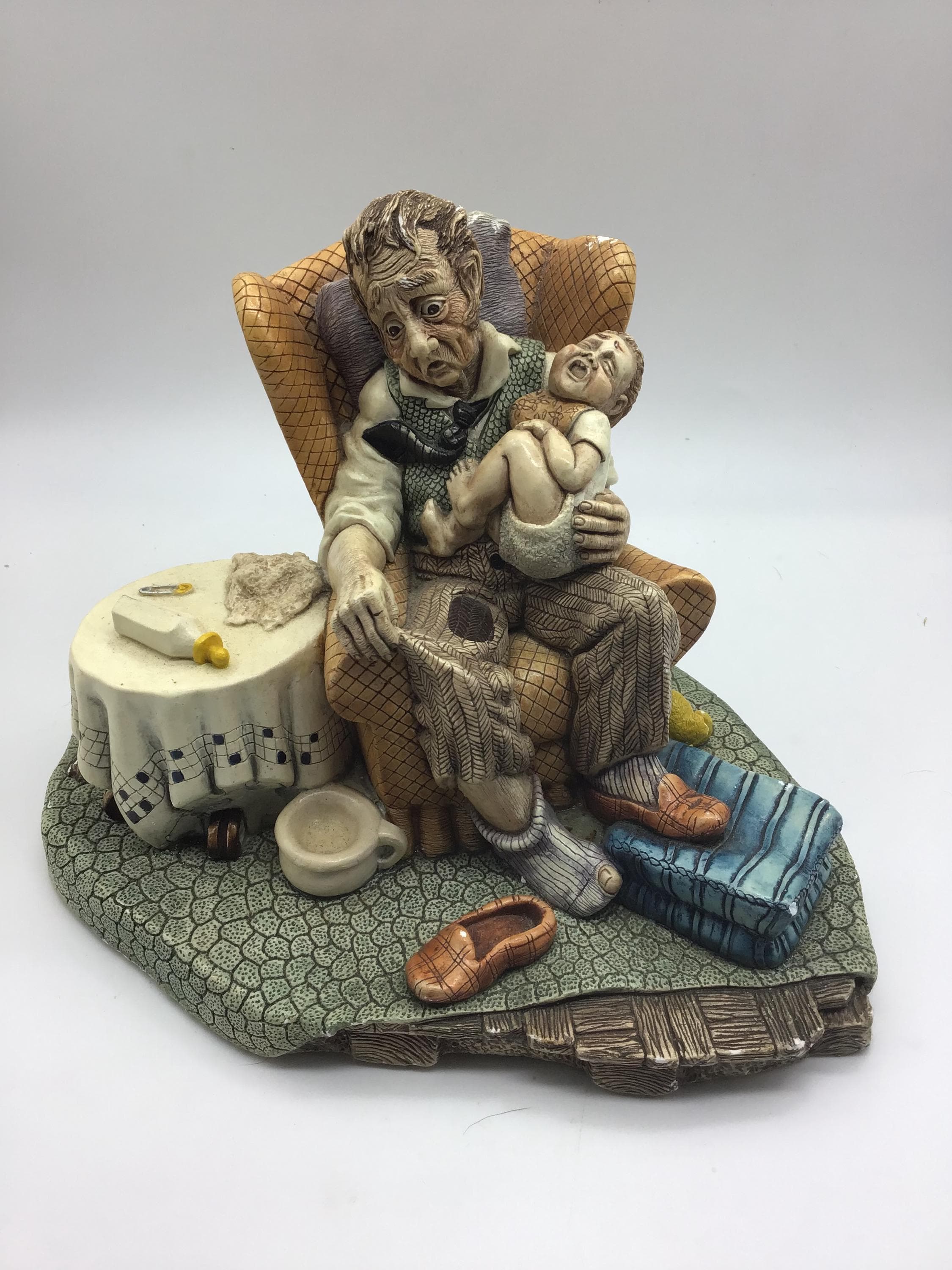 Vintage Naturecraft Grandad’s Darling Figur, handbemaltes Steinzeug, Congleton England, # 830, 1973