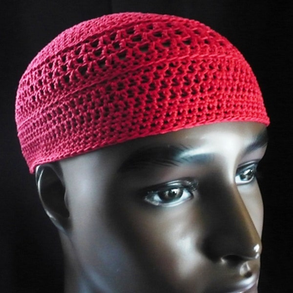 A RED DESIGN KUFI