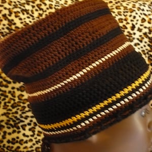 Rasta Locs Mudcloth Hat: Black, Brown, Gold
