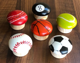 Handpainted Sports Ball Doorknobs