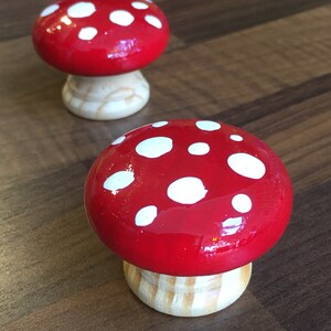 Handpainted Toadstool Door Drawer Knobs image 4