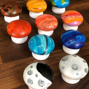 Handpainted Planet Space Door knobs (GET ONE FREE - see details)