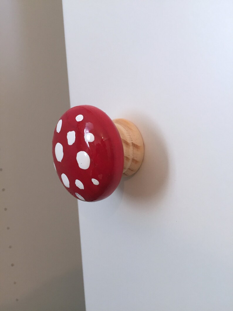 Handpainted Toadstool Door Drawer Knobs image 3