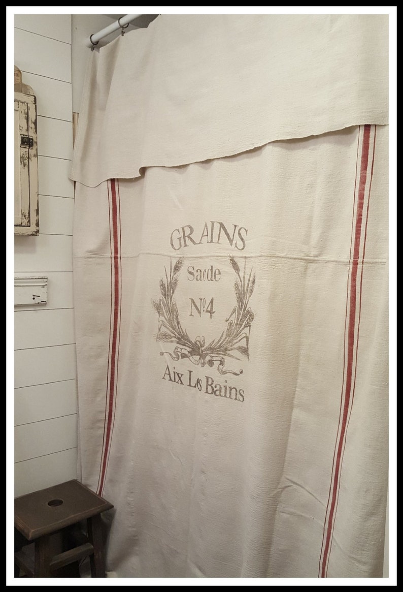 Grain Sack Window Or Shower Curtain Grains No4 Pattern