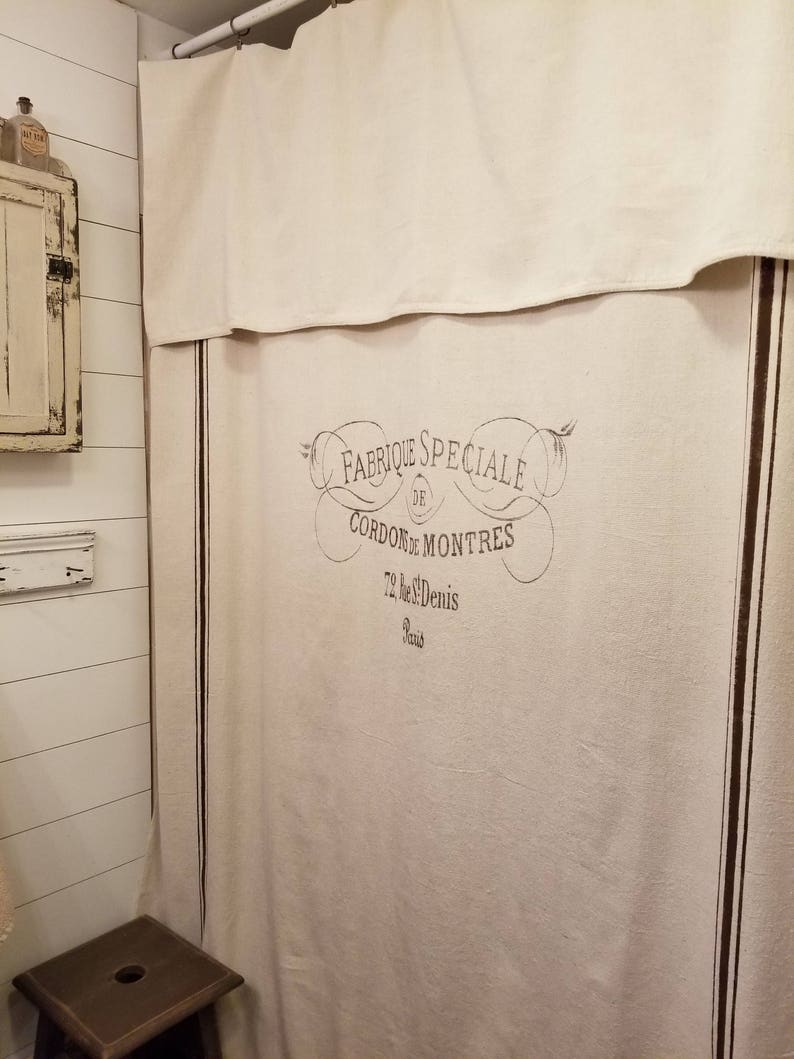 French Country Grain Sack Window Or Shower Curtain Fabrique Speciale