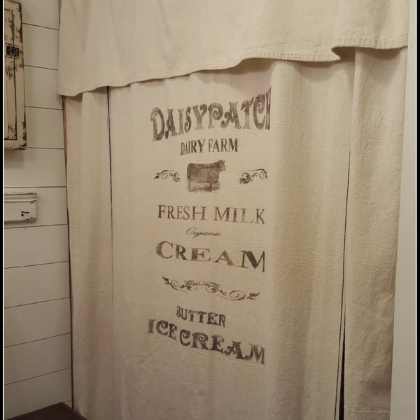 Daisypatch Dairy Farm Grain sack Window/Shower curtain