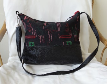 Vegan gray leather purse hobo bag leather minimalist bag