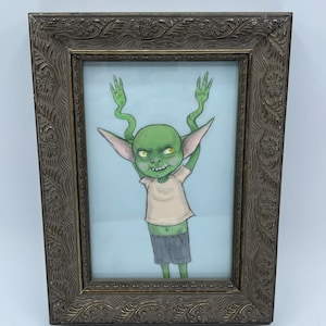 Goblin framed illustration by Bailey Berendsen