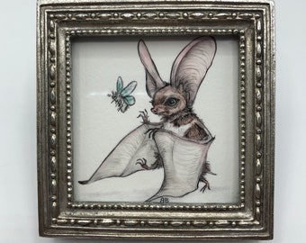 Spotted Bat framed giclee print by Bailey Berendsen