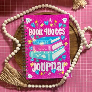 Book Quote Journal & Coloring Book – 7x10 Inch Handmade, Hand-Drawn Literary Journal, Bookish Coloring Pages, Reader Gift, Customizable Note