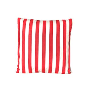 502. Handmade Red Stripes 100% Cotton Cushion Cover. Various sizes