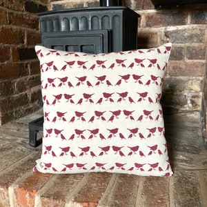 1. Red Birds Natural LINEN Cotton Cushion Cover. Various sizes