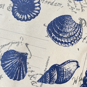 127. Under the Sea Natural Linen/Cotton blend Fabric. Price per 1/2 metre, 155cm wide