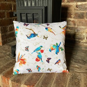 522. Handmade Birds with Butterfly 100% Cotton Cushion Cover. Various sizes