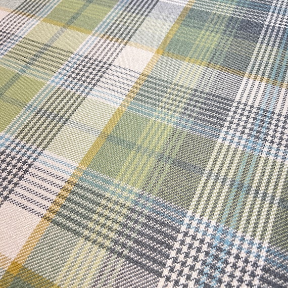 1247. Green Check Upholstery Fabric. Price per 1/2 Metre Etsy