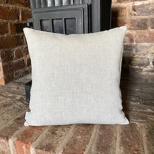 1100. Handmade SPECKLED HEN natural 100% Linen Cushion Cover.