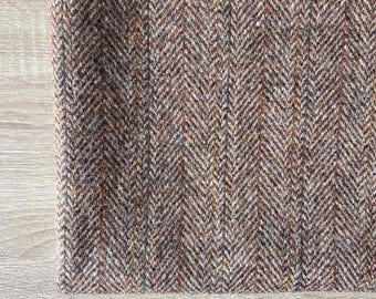 1177.Harris Tweed Brown Herringbone Fabric, 100% Wool. Price per 1/2 metre