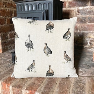 919+. Game birds, Handmade Linen blend Cushion Cover, Various sizes