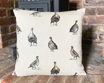 Game Birds, Handmade Linen Blend Cushion Cover, Various