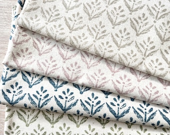 ESCORCA BLOCK PRINT Linen/Cotton Fabric, Price per 1/2m