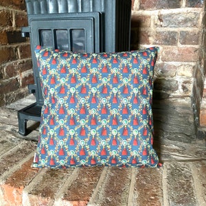 1125. Red and blue Tassel  100% cotton floral cushion cover, Various sizes
