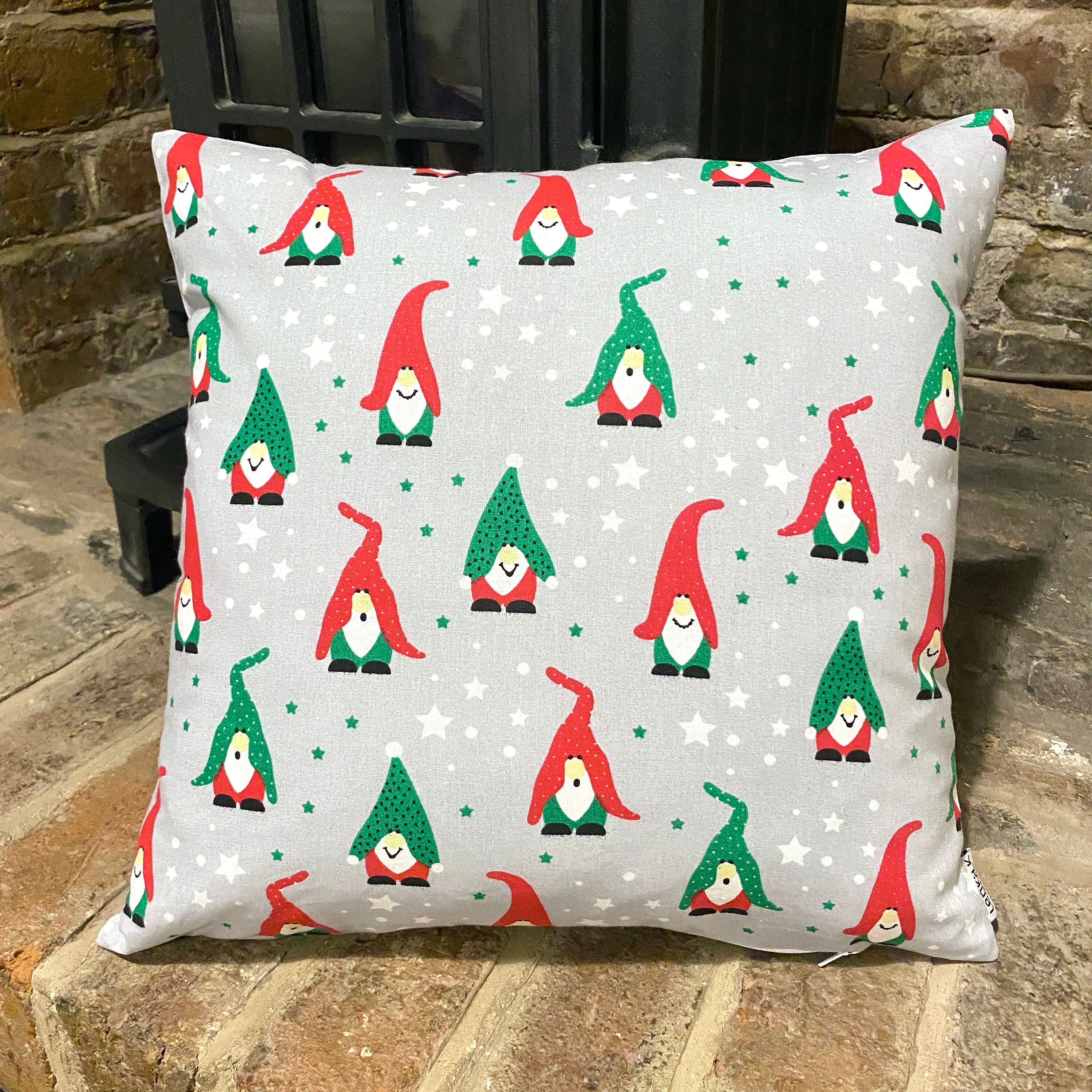 965. 100 Cotton Cushion Cover Christmas Dwarfs on Blue Etsy