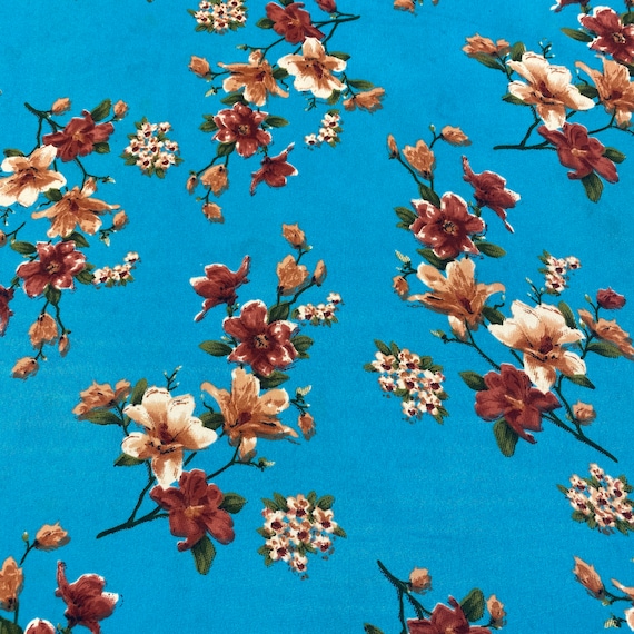 open lace back dress Blue & Pink Floral Polyester {by the half yard} – Alyssa May Design