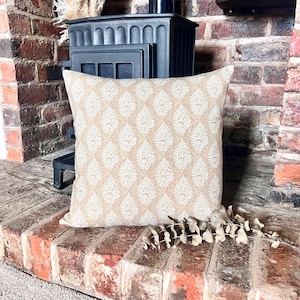 1539. BAGRU Linen Block print  Linen blend Cushion Cover
