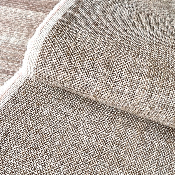 1459. Plain Natural 100% Linen Upholstery Fabric, 152 cm wide, Heavy weight, Price per 1/2 metre