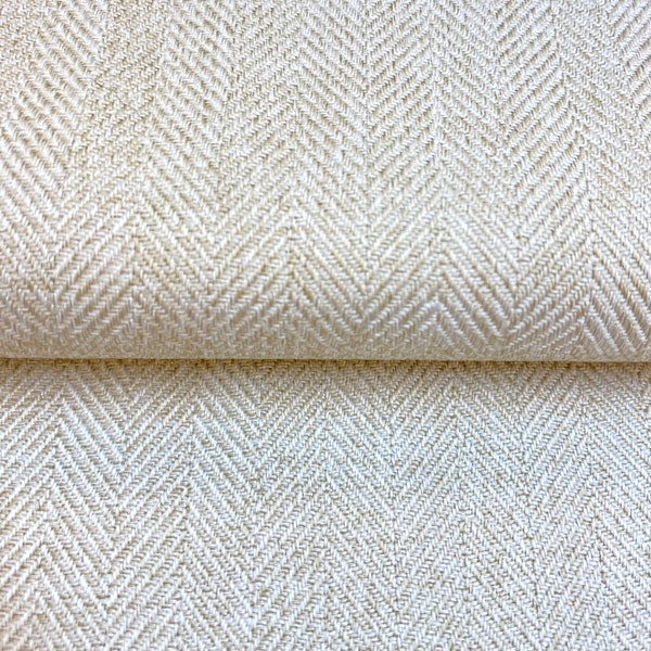 1198. Tweedy herringbone Cream Fabric, 150cm wide, Price per 1/2 metre