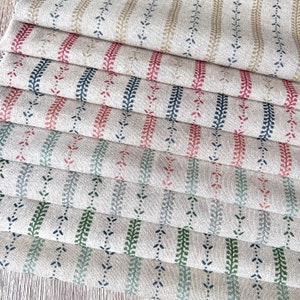 SELBY STRIPE Linen look fabric, 100% Cotton, 136cm wide, Price per 1/2 metre