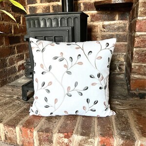 1245, Alnwick Mauve leaves Embroidered Cushion Cover Various sizes