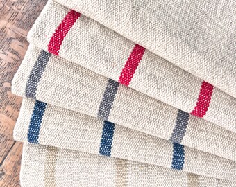 Thick Real French LINEN look Stripe/Plain Fabric.  Price per 1/2 metre, 145cm wide