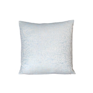 799. Handmade Linen/Cotton mix Cushion Cover DUCK EGG BLUE leaves. Various sizes