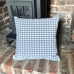 1196. Handmade Grey Gingham Check Poly Cotton Cushion Cover Various sizes