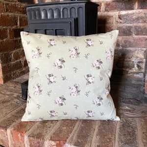 403. Sage green small flowers, Ashley Wilde Hartsfield, 100% Cotton Cushion Cover, Various sizes