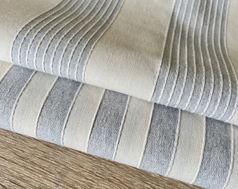 SOLE RAYA Grey STRIPE fabric, Double width 280 cm/ 110 inch, price per 1/2 metre